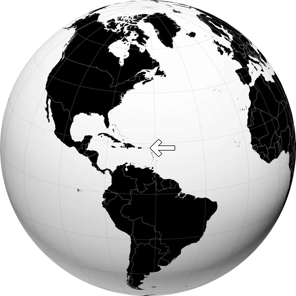 地球儀上のアンギラ