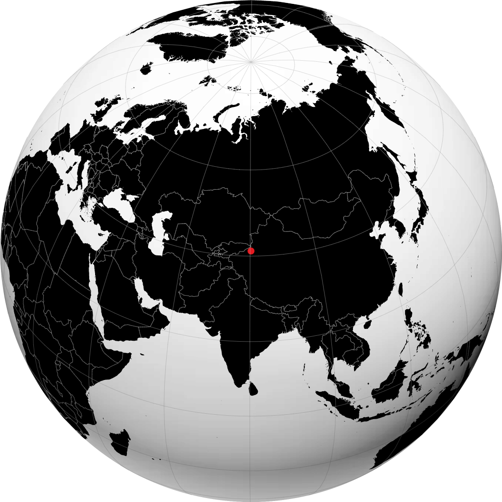 地球儀上のアクス