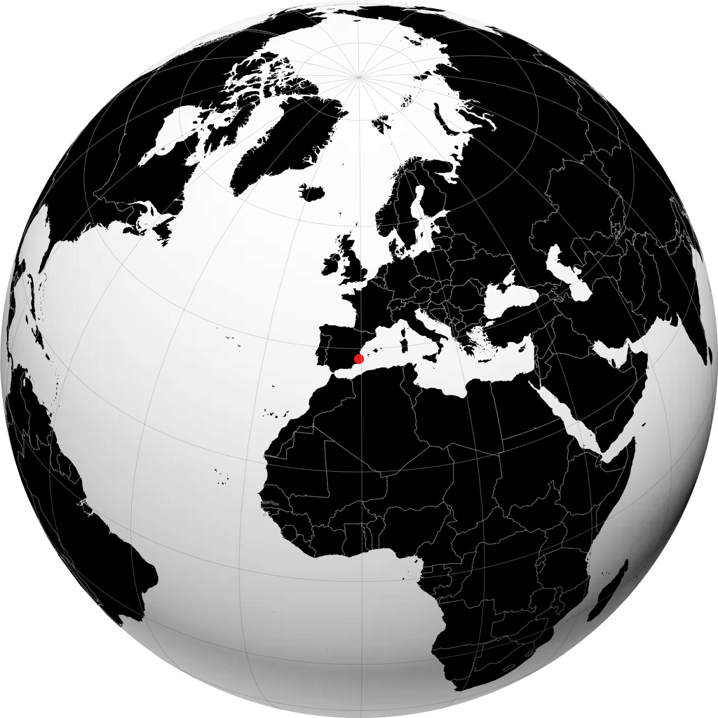 地球儀上のアリカンテ