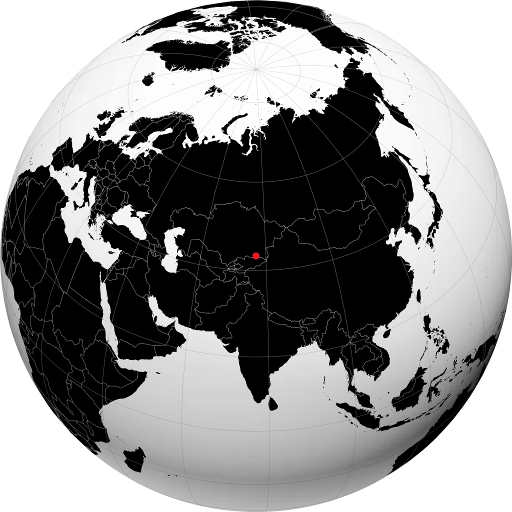 地球儀上のアルマトイ