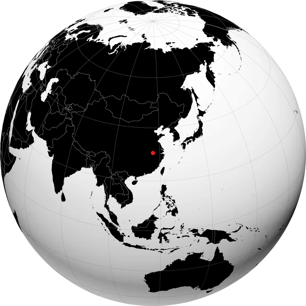 地球儀上の安慶市
