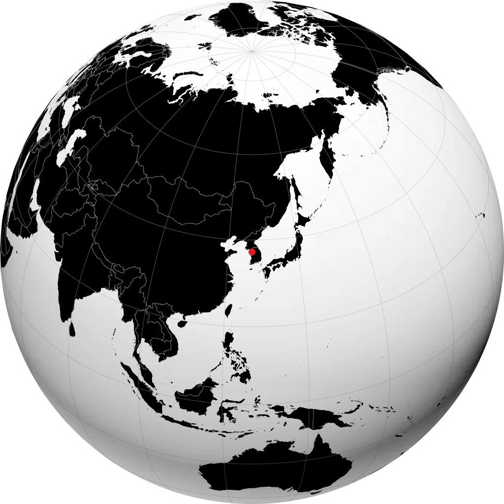 地球儀上の安山市