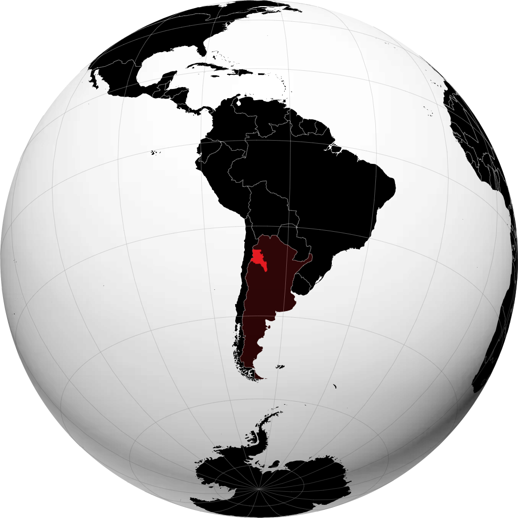 地球儀上のProvincia de Catamarca