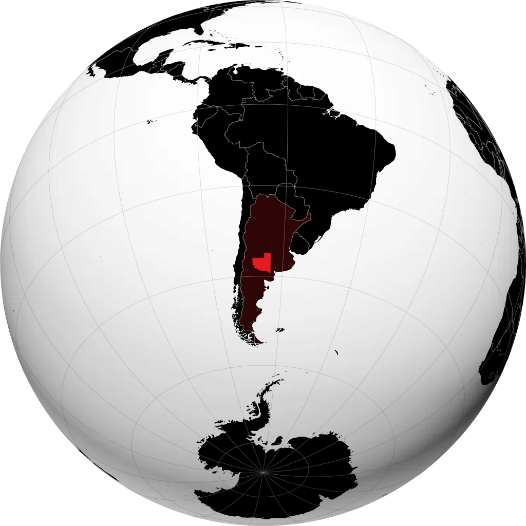 地球儀上のProvincia de La Pampa