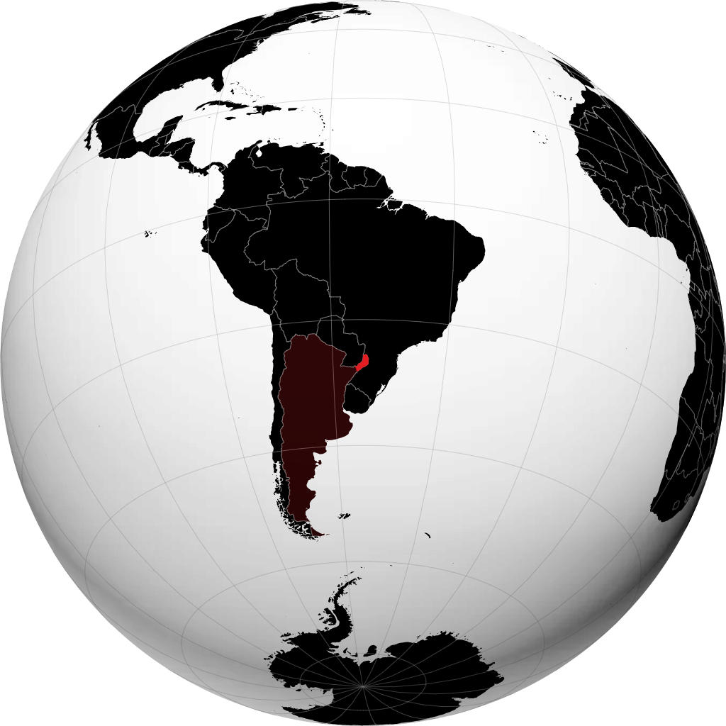 地球儀上のProvincia de Misiones