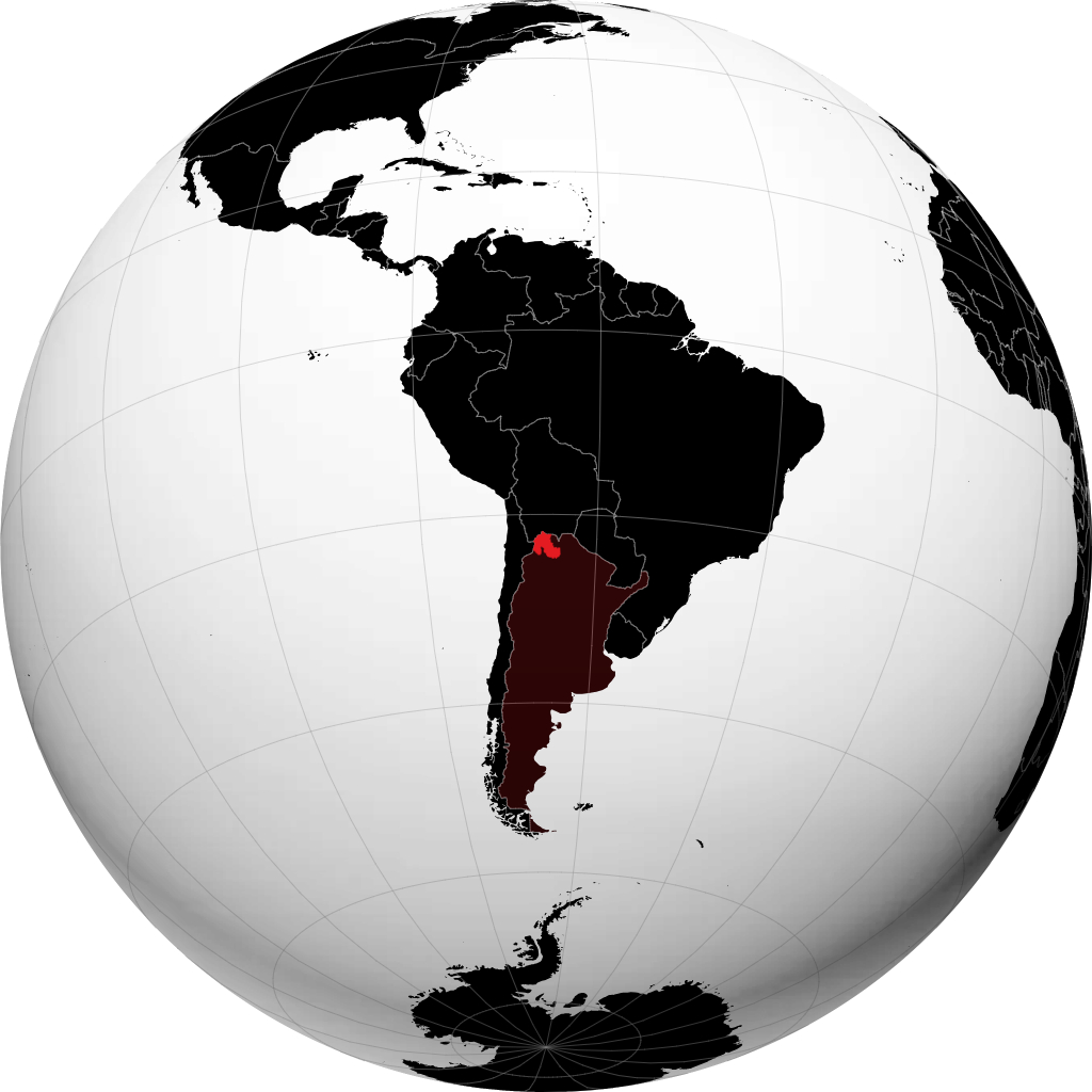 地球儀上のProvincia de Jujuy