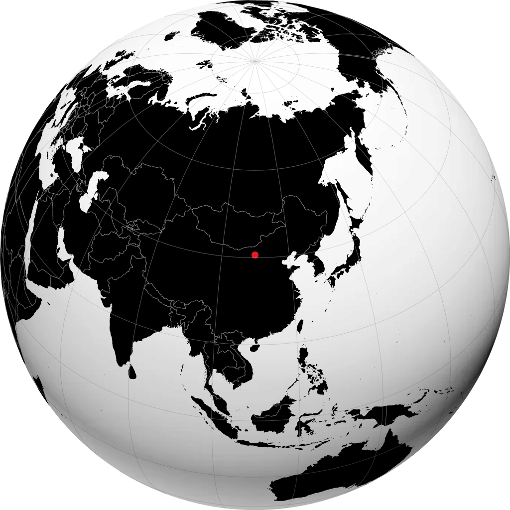 地球儀上の包頭