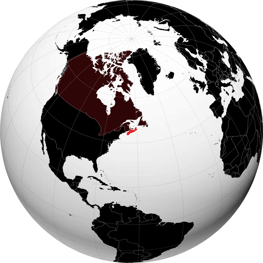 地球儀上のNova Scotia