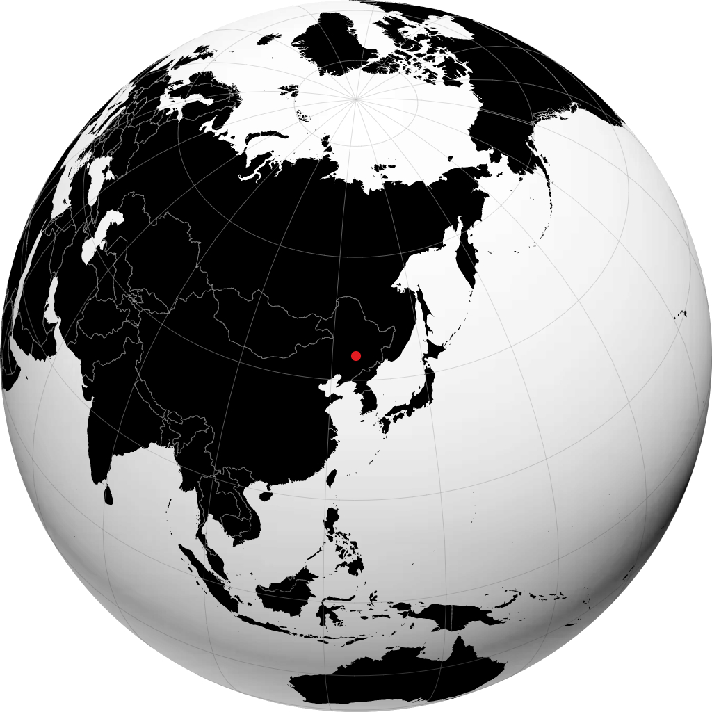 地球儀上の長春
