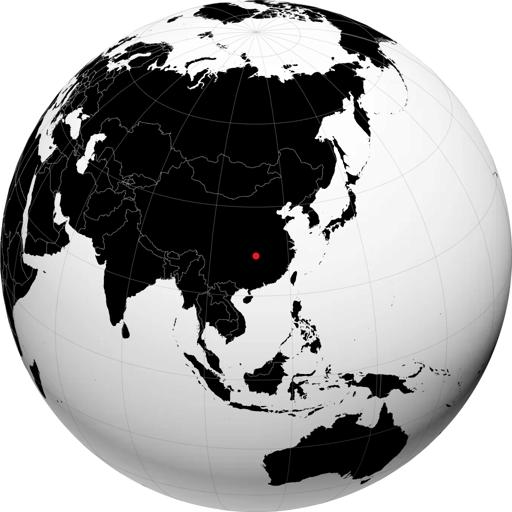 地球儀上の常徳市