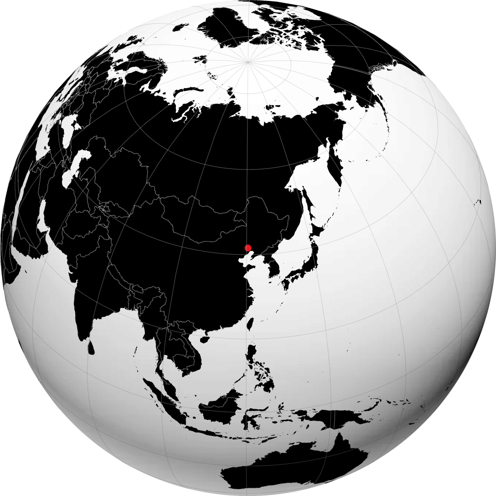 地球儀上の朝陽市