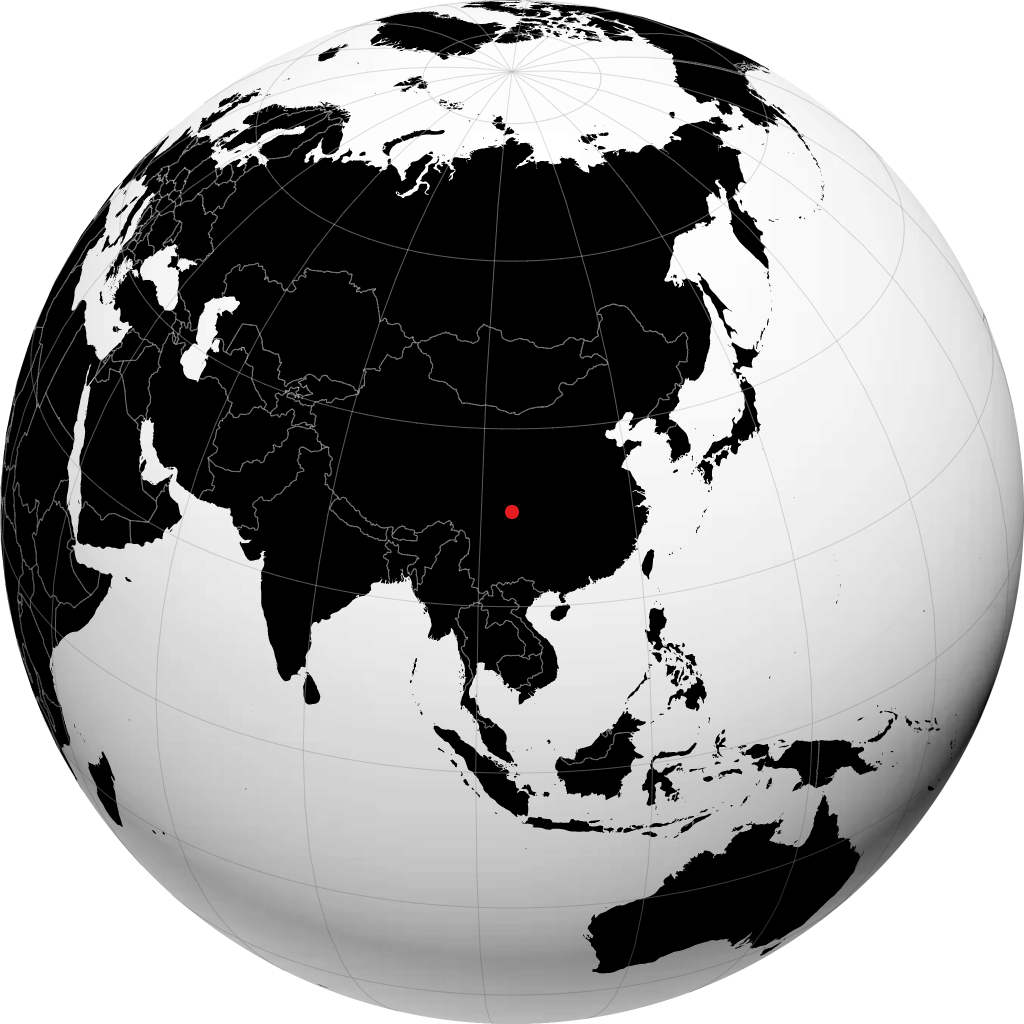 地球儀上の成都