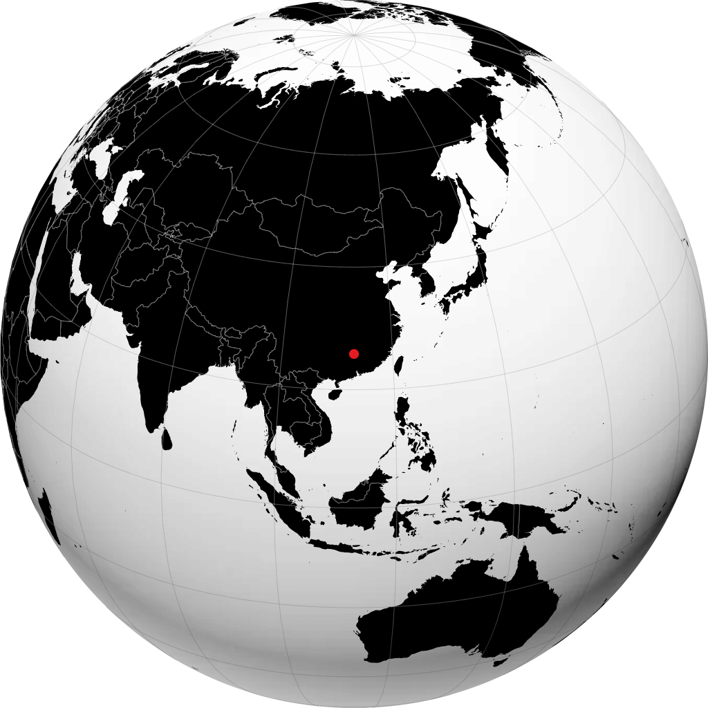 地球儀上の郴州市
