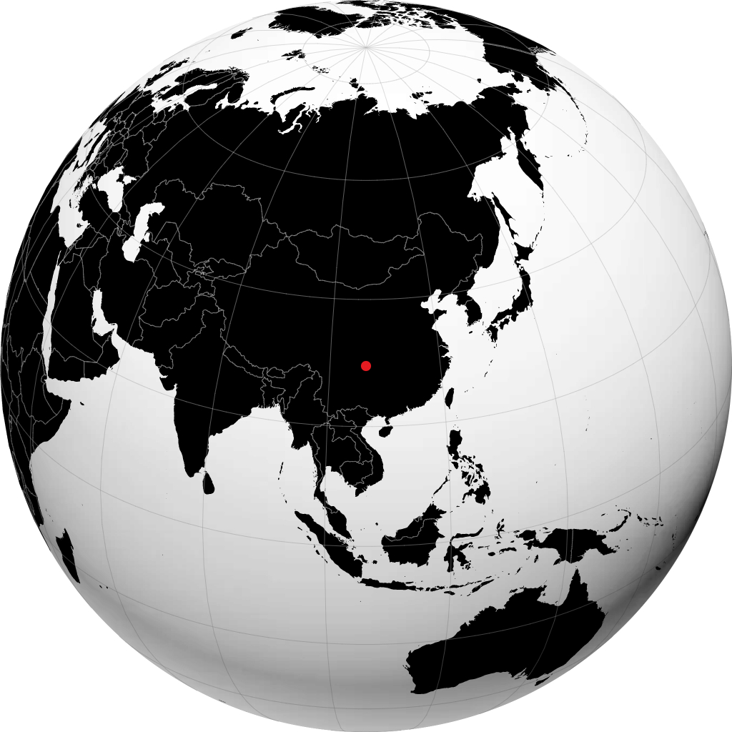 地球儀上の重慶