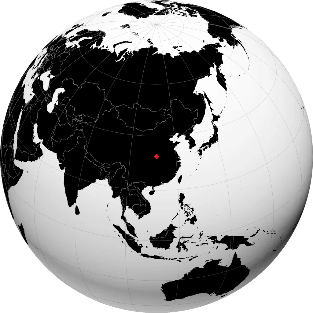 地球儀上の丹江口市
