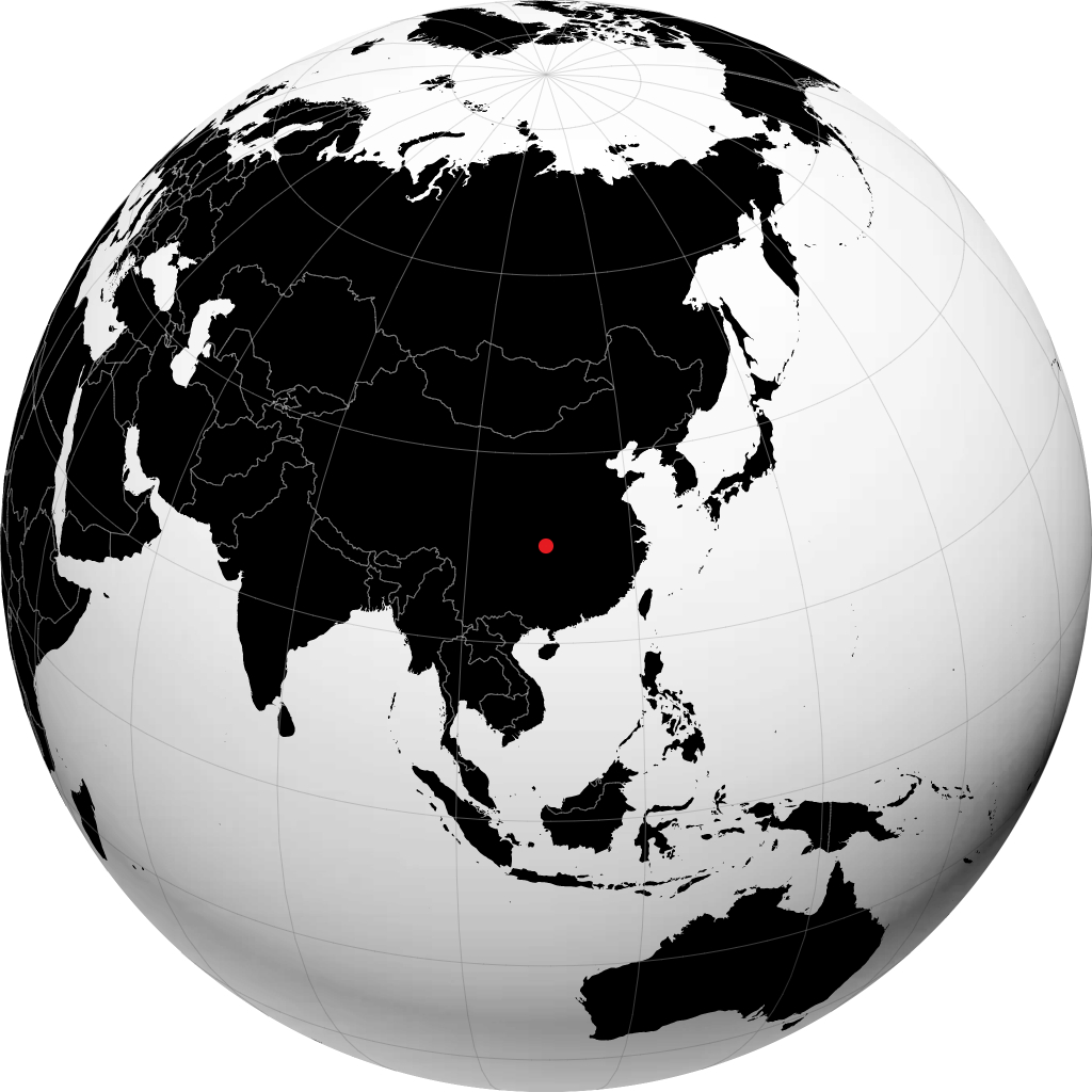 地球儀上の恩施市
