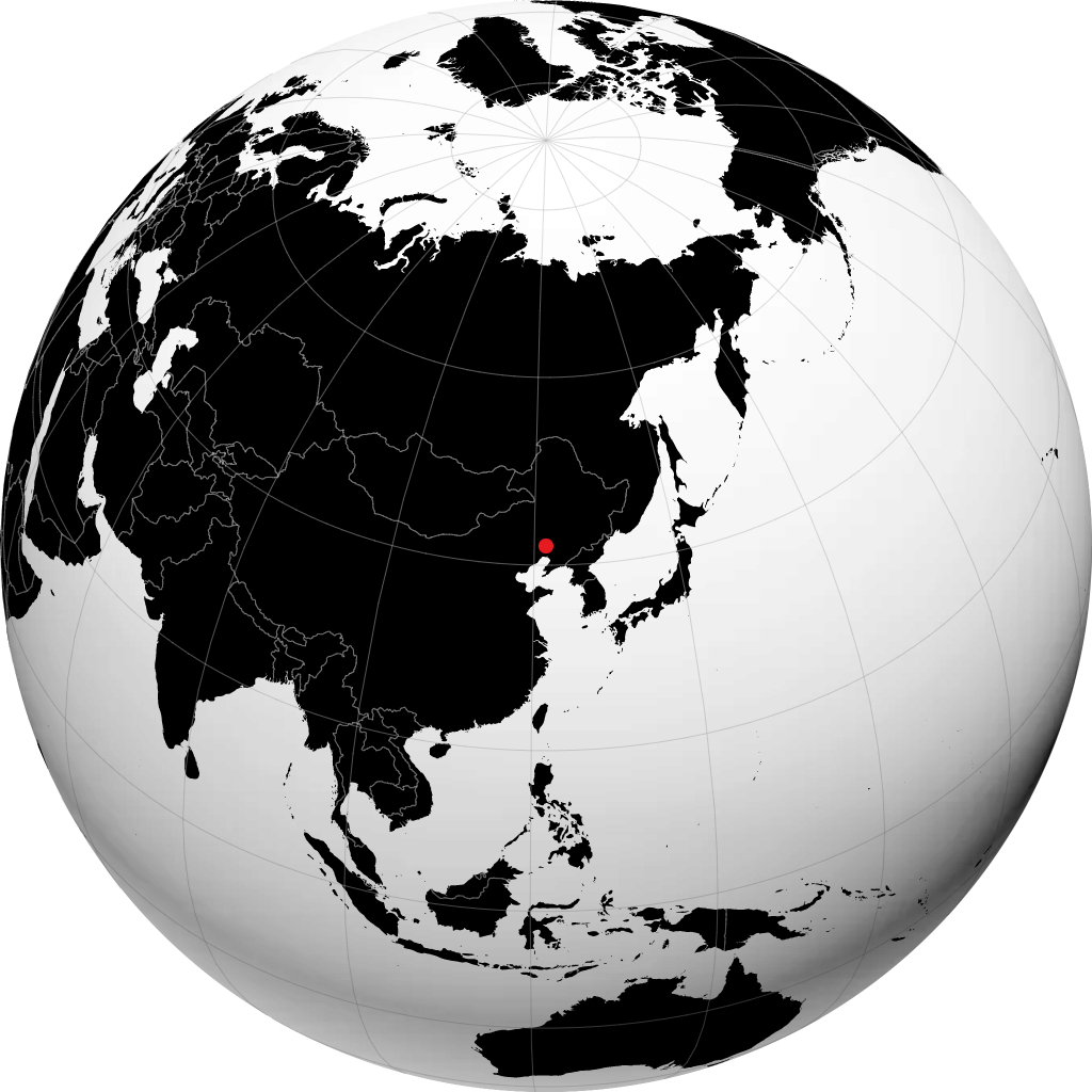 地球儀上の阜新市