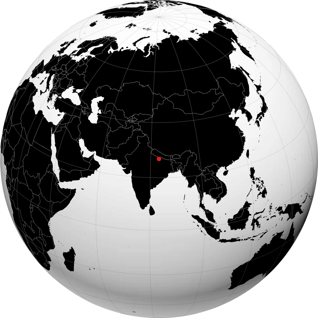 地球儀上のゴーラクプル