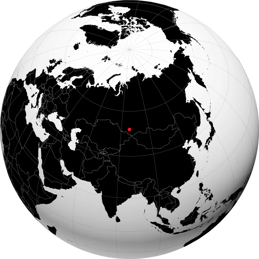 地球儀上のゴルノ・アルタイスク