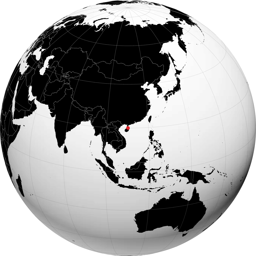 地球儀上の海口市