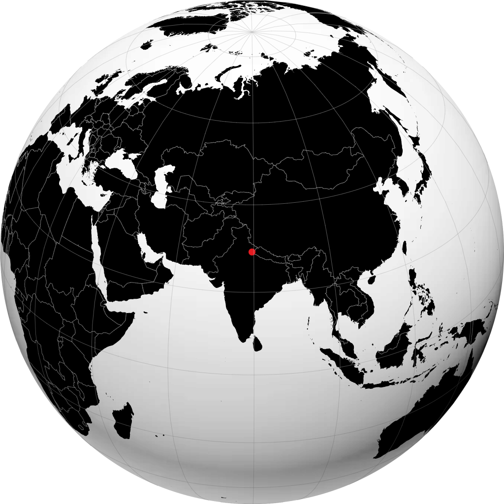 地球儀上のハルドワニ