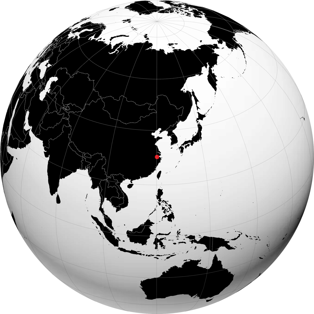 地球儀上の杭州