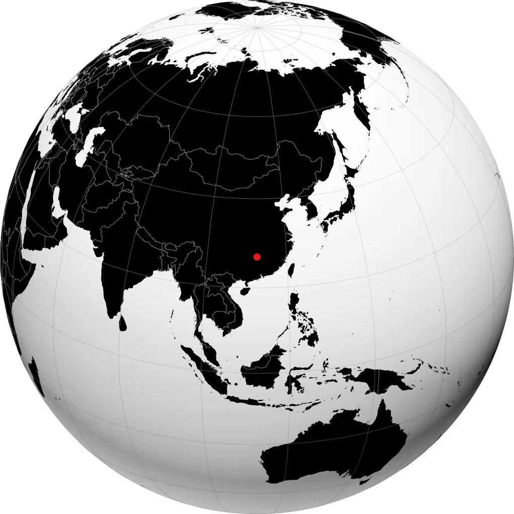 地球儀上の衡陽市
