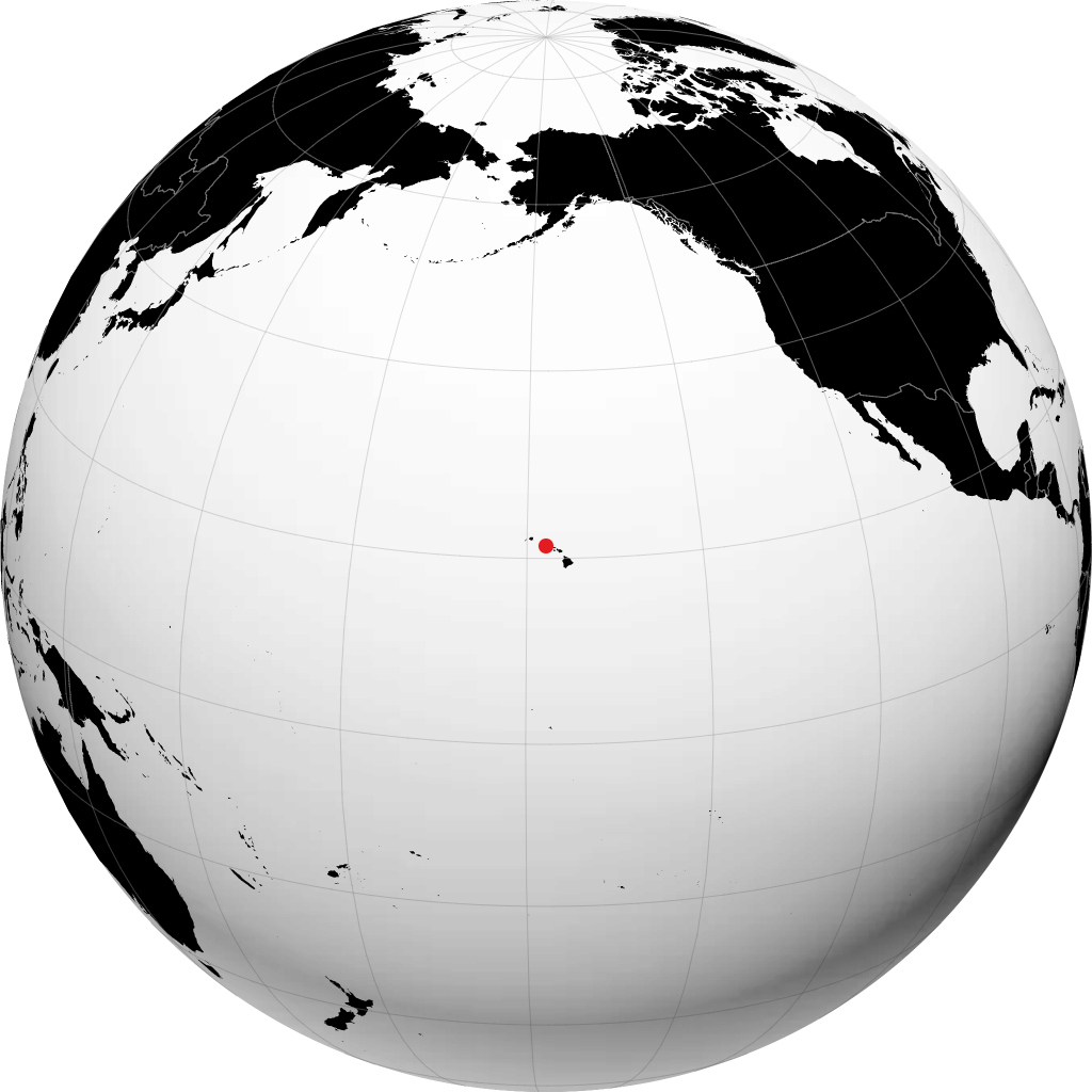 地球儀上のホノルル