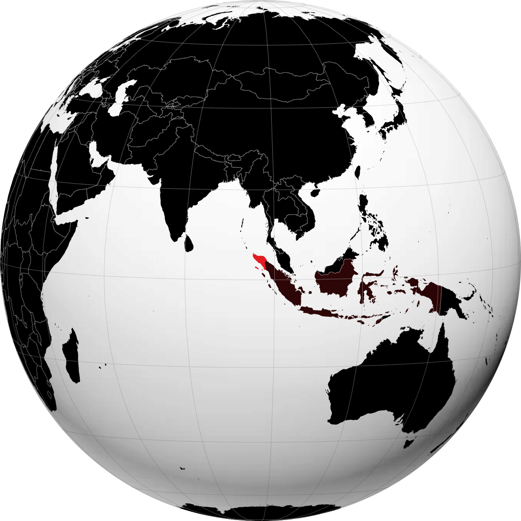 地球儀上のNanggroe Aceh Darussalam Province