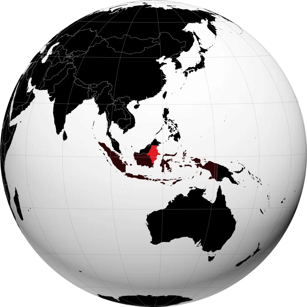 地球儀上のProvinsi Kalimantan Timur
