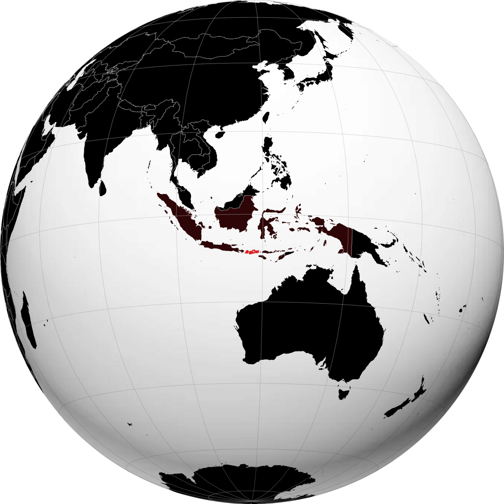 地球儀上のWest Nusa Tenggara
