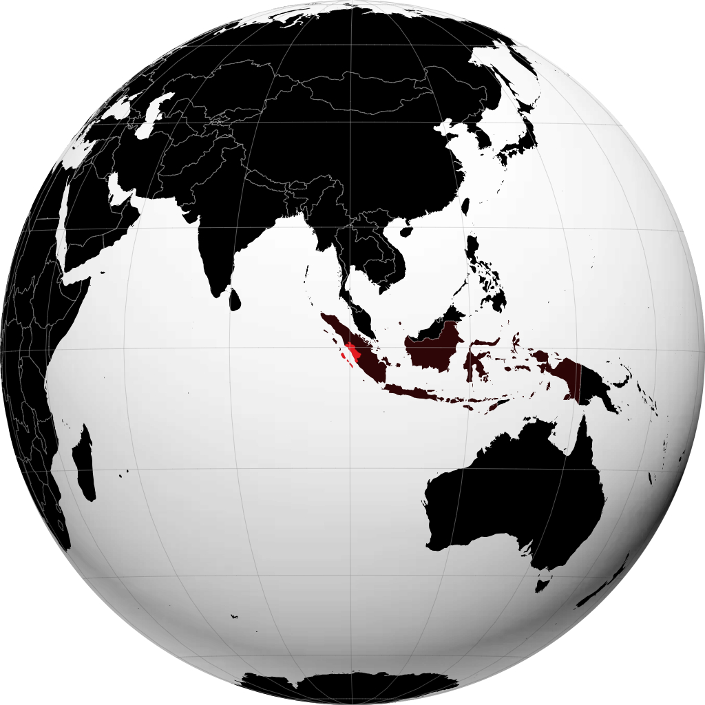 地球儀上のProvinsi Sumatera Barat