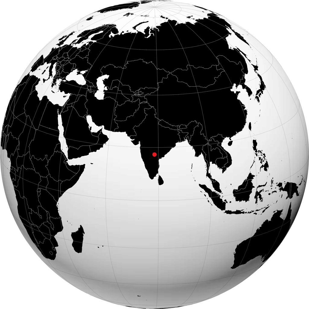 地球儀上のハイデラバード