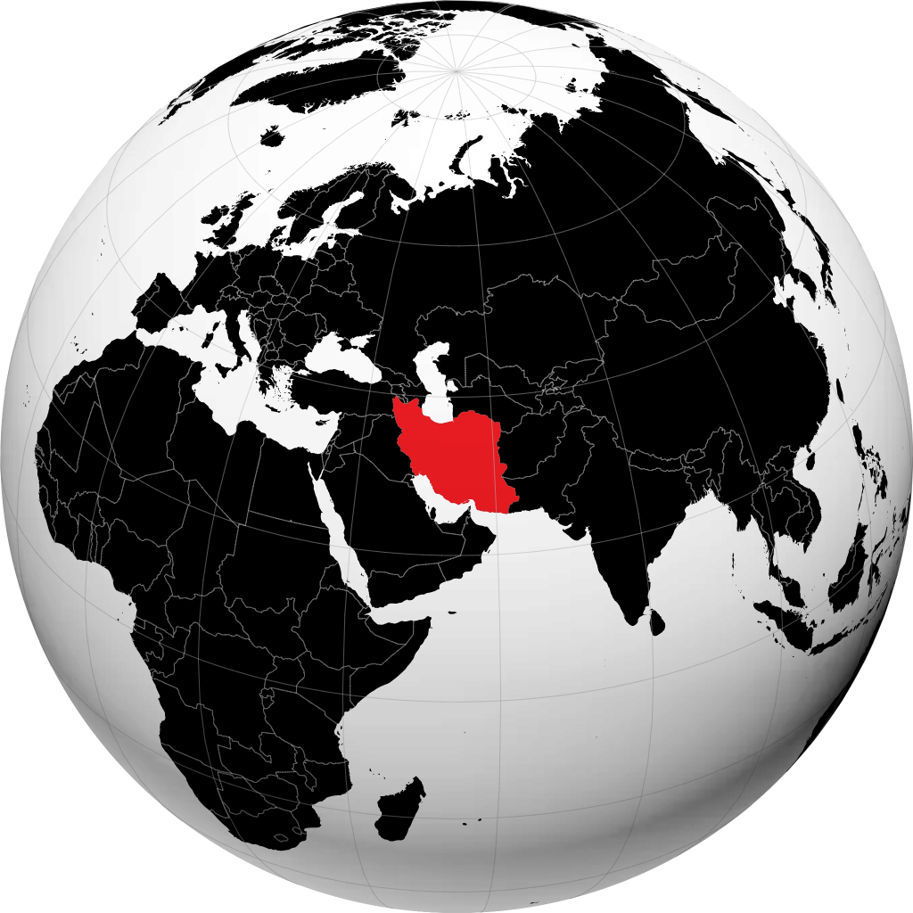 地球儀上のイラン