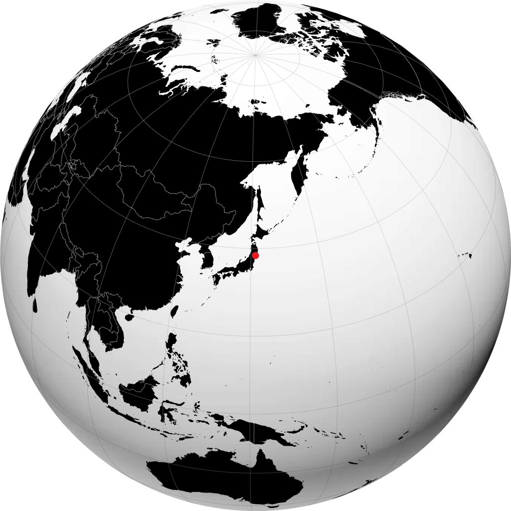 地球儀上の石巻市