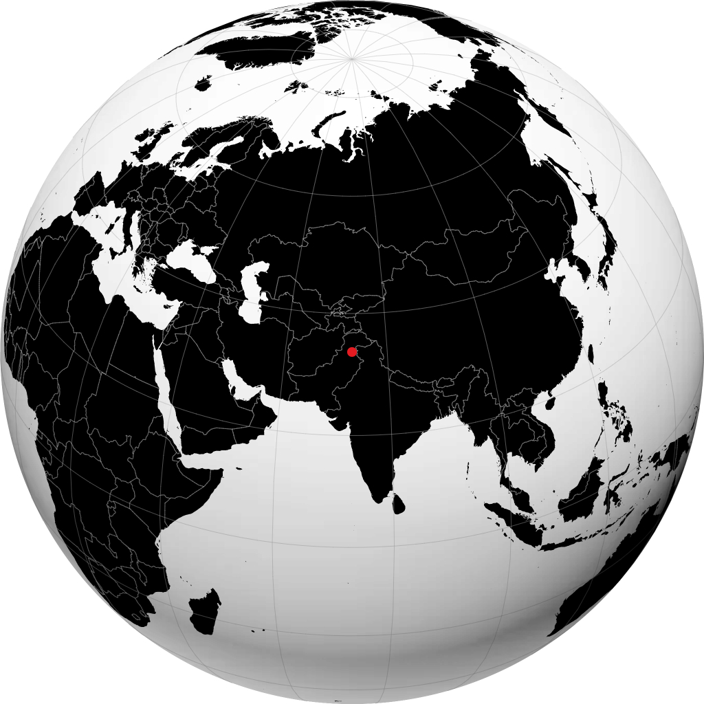 地球儀上のイスラマバード