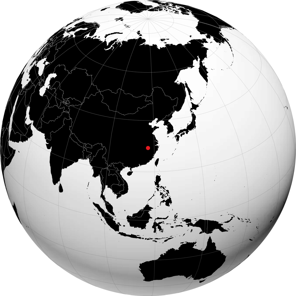 地球儀上の景徳鎮