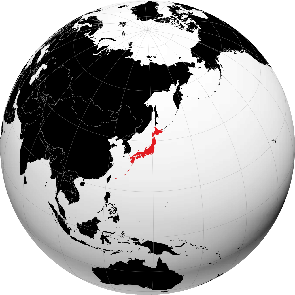 地球儀上の日本
