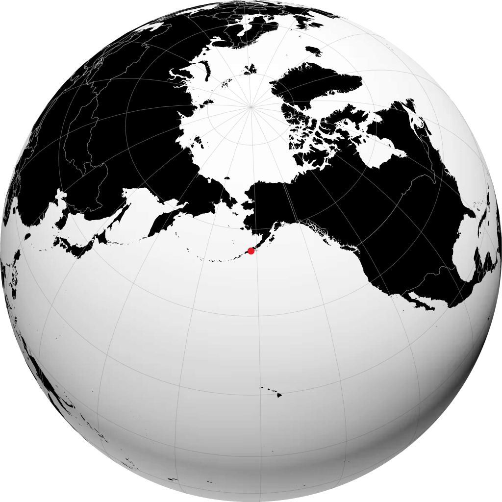 地球儀上のキング・コーブ