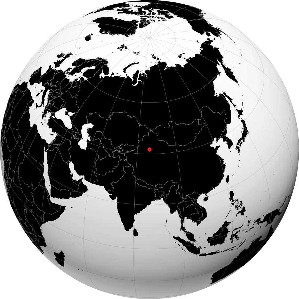 地球儀上のコルラ