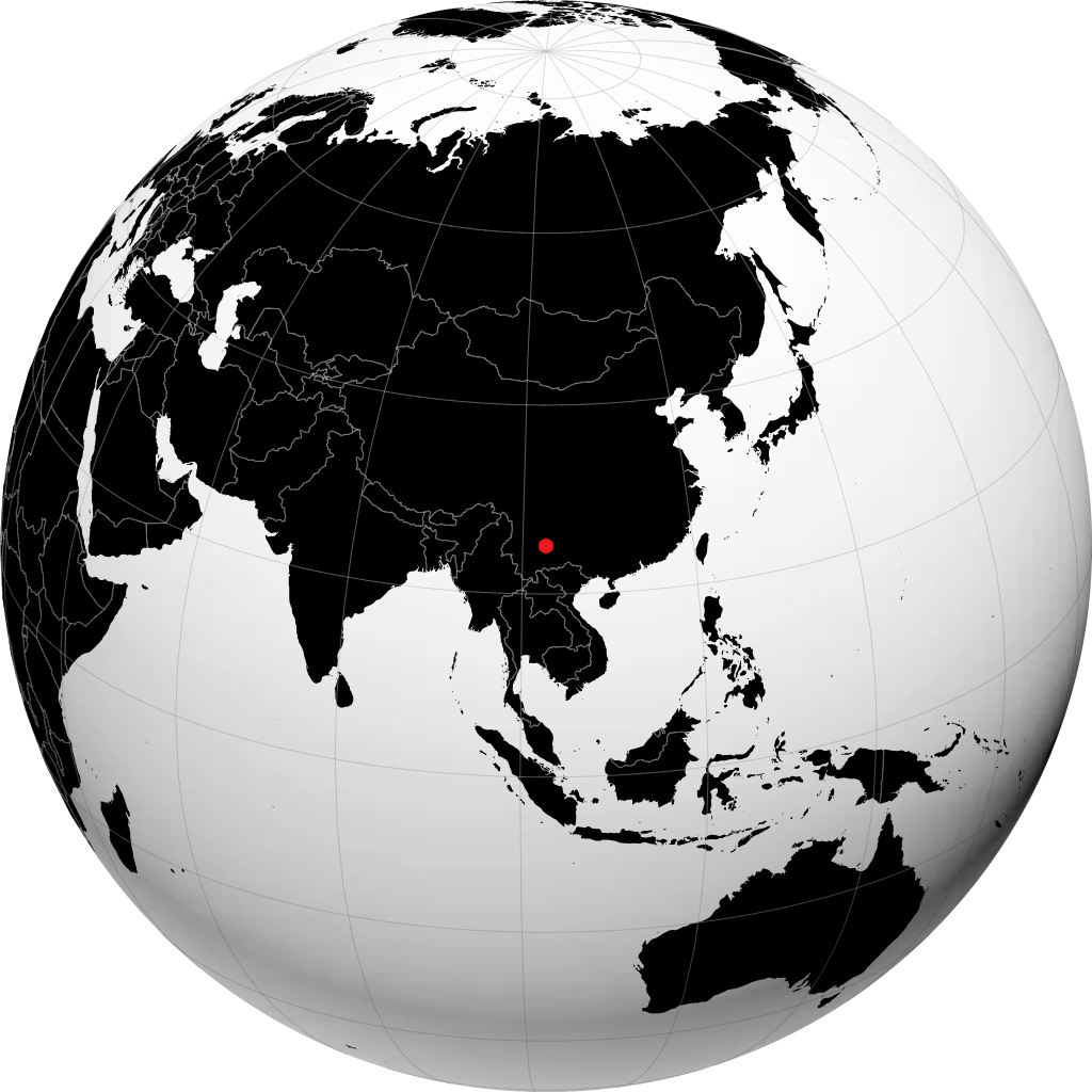 地球儀上の昆明