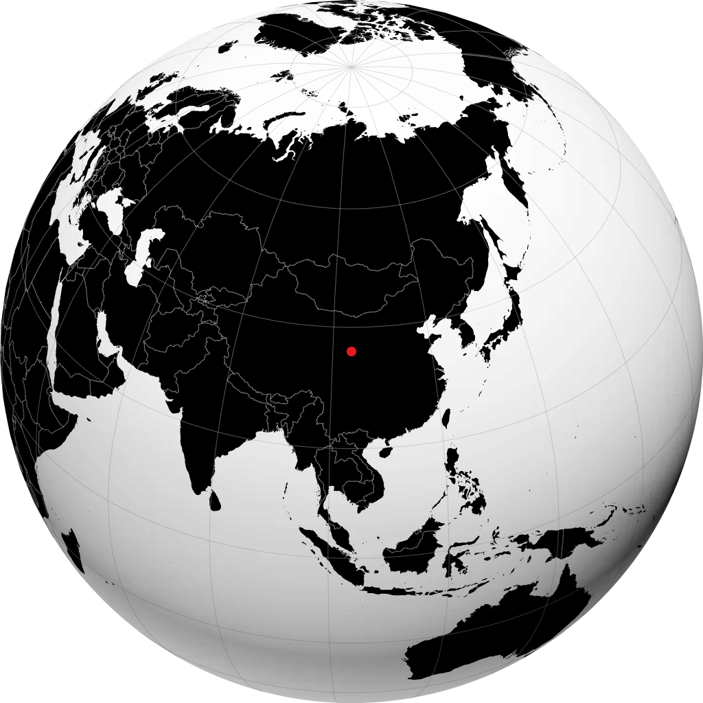 地球儀上の蘭州