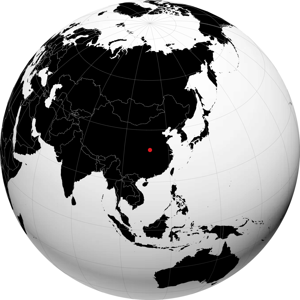 地球儀上の老河口市