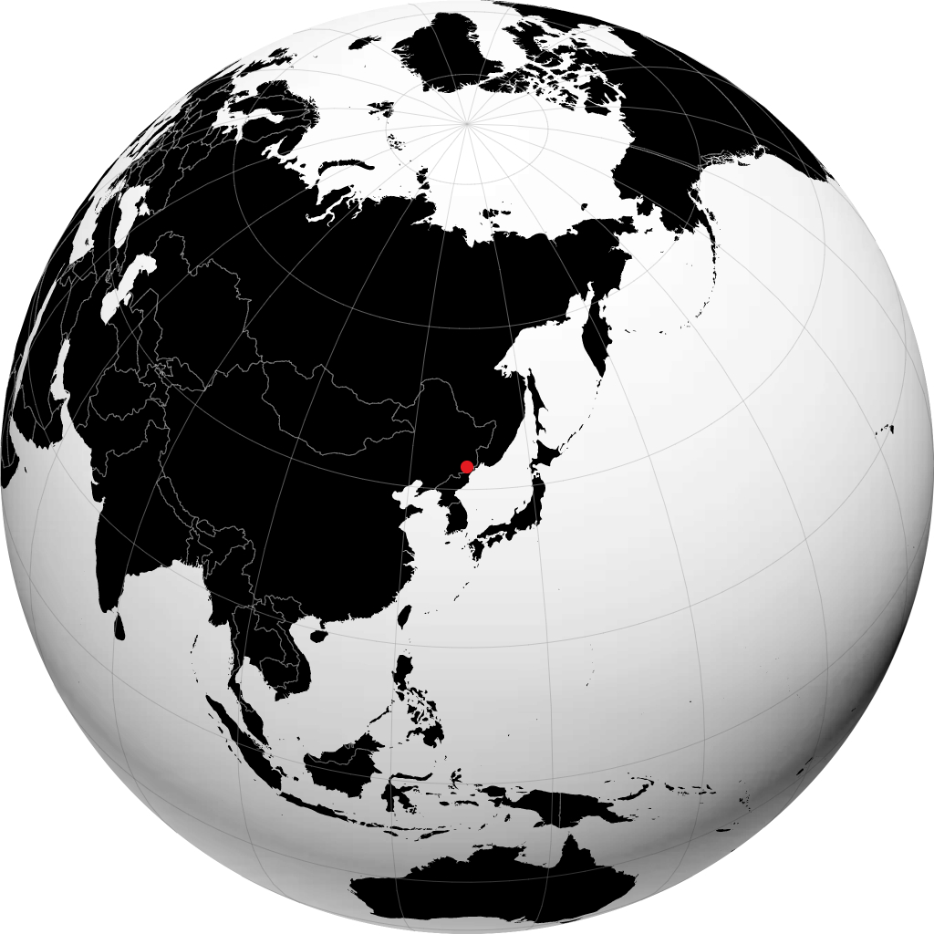 地球儀上の龍井市