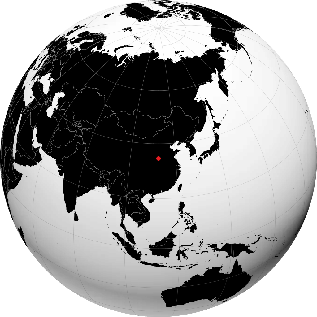 地球儀上の洛陽