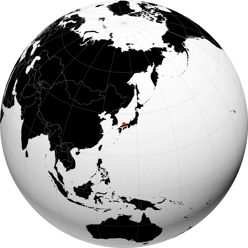 地球儀上の松江市