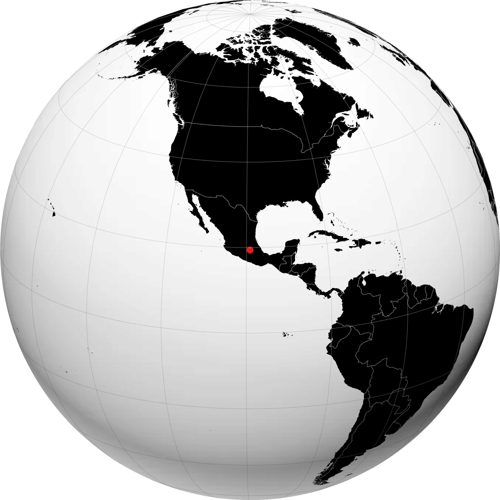 地球儀上のメキシコシティ