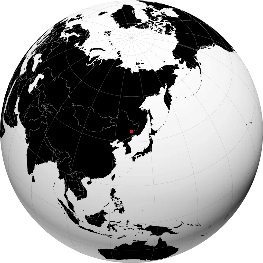 地球儀上の牡丹江市