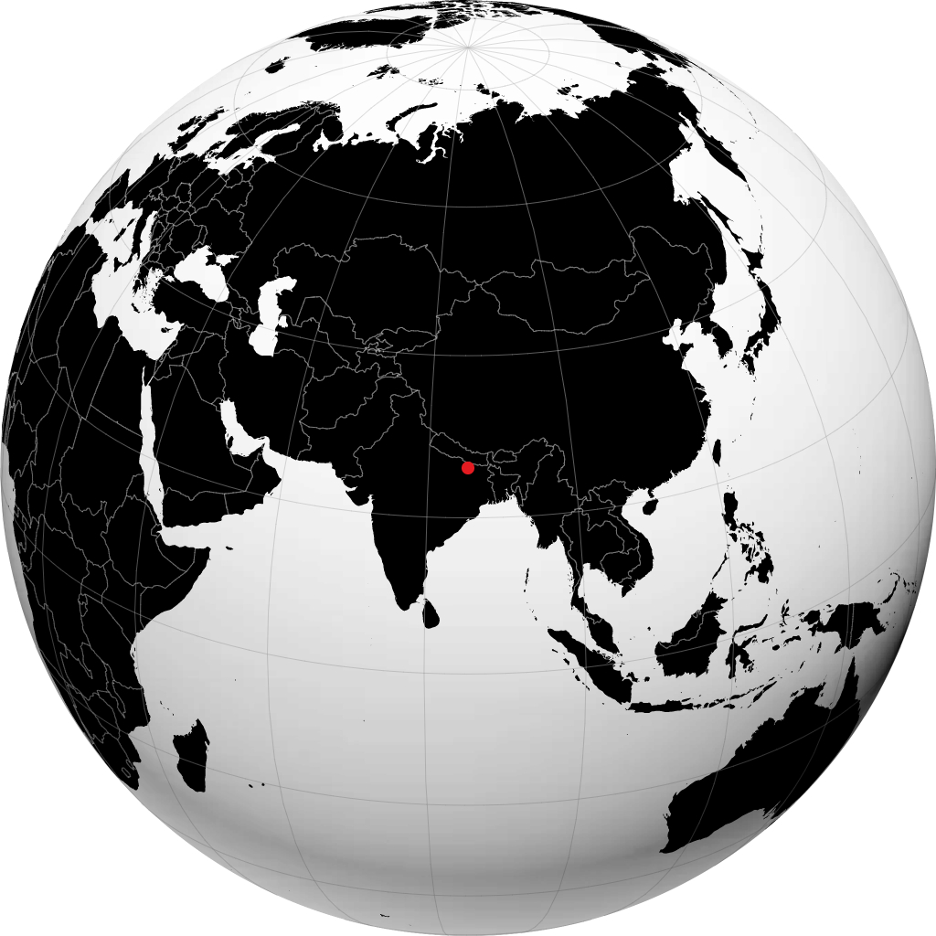 地球儀上のムザッファルプル