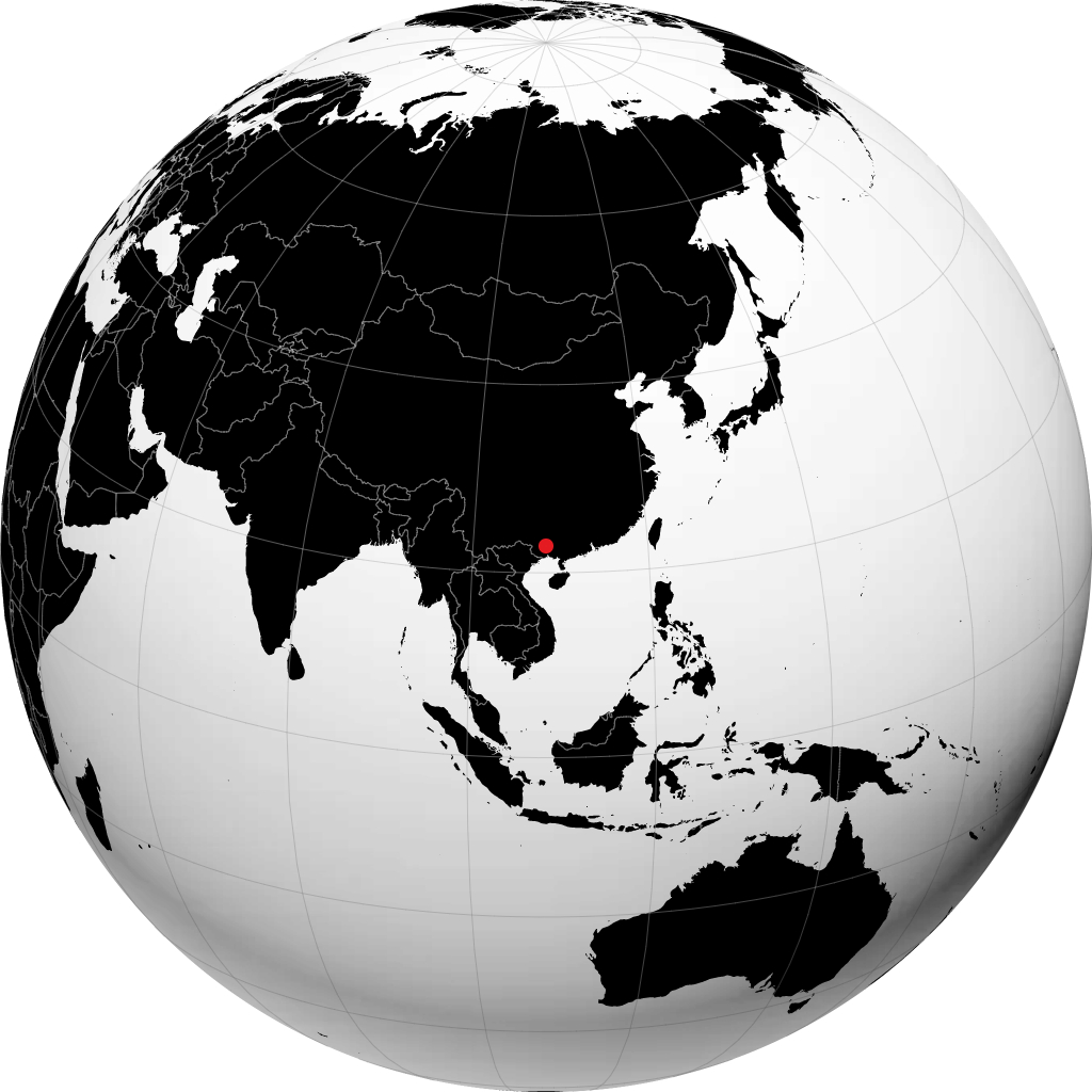 地球儀上の南寧市